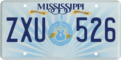 MS license plate ZXU526