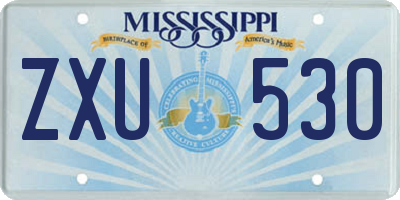 MS license plate ZXU530