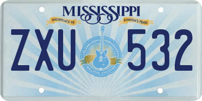 MS license plate ZXU532