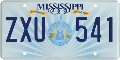 MS license plate ZXU541
