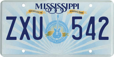 MS license plate ZXU542