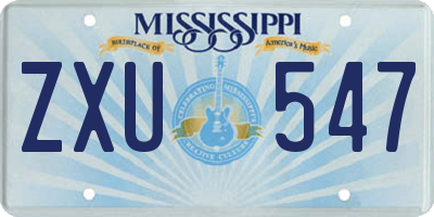 MS license plate ZXU547