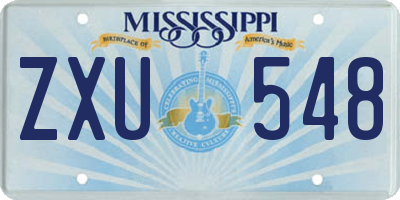 MS license plate ZXU548