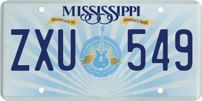 MS license plate ZXU549