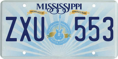 MS license plate ZXU553