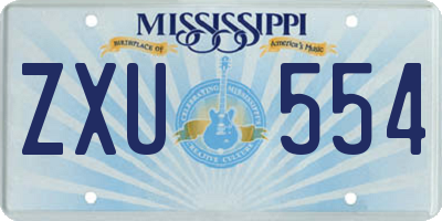 MS license plate ZXU554