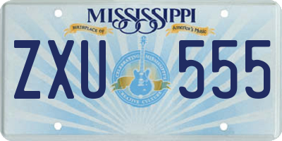 MS license plate ZXU555