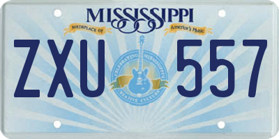 MS license plate ZXU557