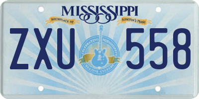 MS license plate ZXU558