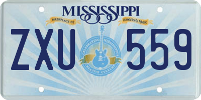 MS license plate ZXU559
