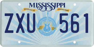 MS license plate ZXU561