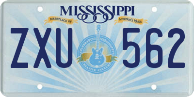 MS license plate ZXU562