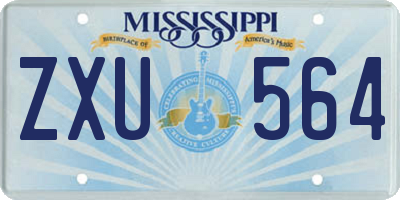 MS license plate ZXU564