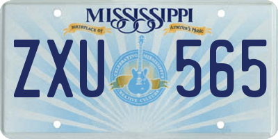MS license plate ZXU565