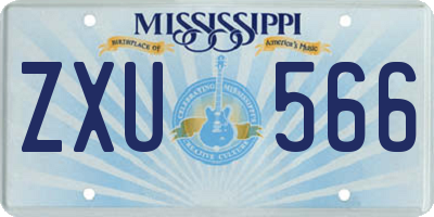 MS license plate ZXU566