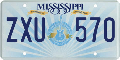 MS license plate ZXU570