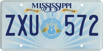 MS license plate ZXU572