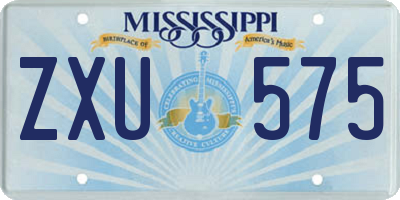 MS license plate ZXU575
