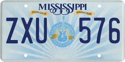 MS license plate ZXU576