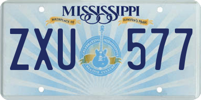 MS license plate ZXU577