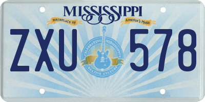 MS license plate ZXU578
