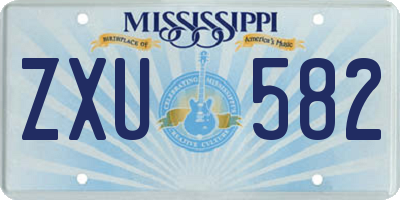 MS license plate ZXU582