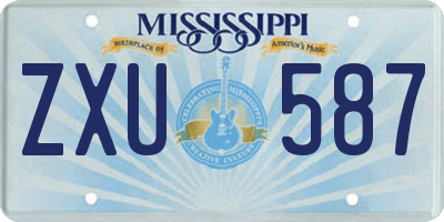 MS license plate ZXU587