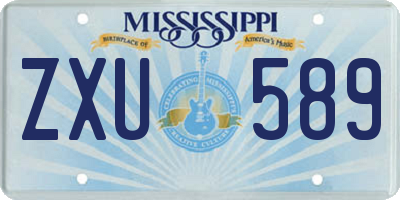 MS license plate ZXU589