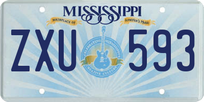 MS license plate ZXU593