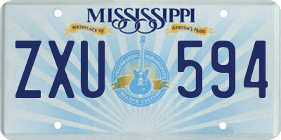 MS license plate ZXU594