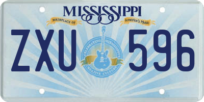 MS license plate ZXU596