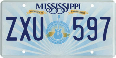 MS license plate ZXU597