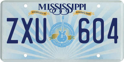 MS license plate ZXU604