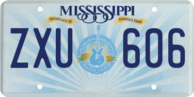 MS license plate ZXU606