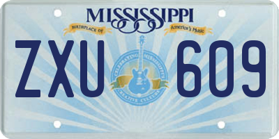 MS license plate ZXU609