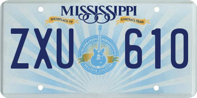MS license plate ZXU610