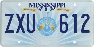 MS license plate ZXU612
