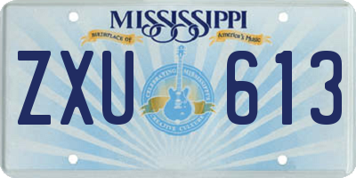 MS license plate ZXU613
