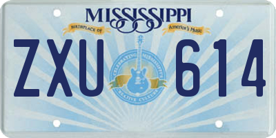 MS license plate ZXU614
