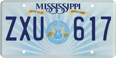 MS license plate ZXU617