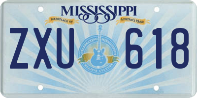 MS license plate ZXU618