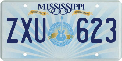 MS license plate ZXU623