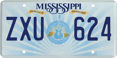 MS license plate ZXU624