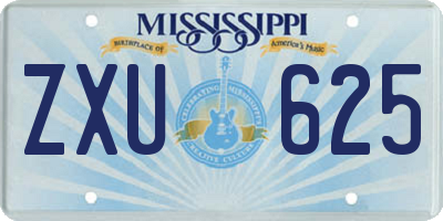 MS license plate ZXU625