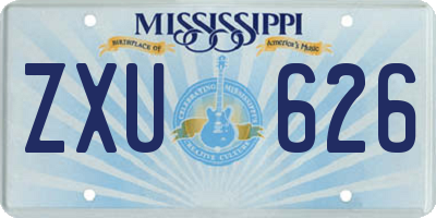 MS license plate ZXU626
