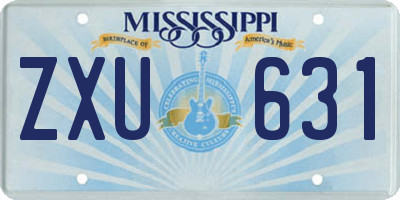 MS license plate ZXU631