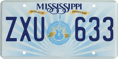 MS license plate ZXU633