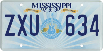 MS license plate ZXU634