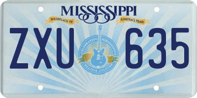 MS license plate ZXU635