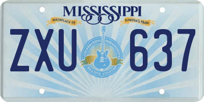 MS license plate ZXU637